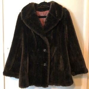 Vintage Grandella II styled by Sportowone brown faux fur winter jacket coat